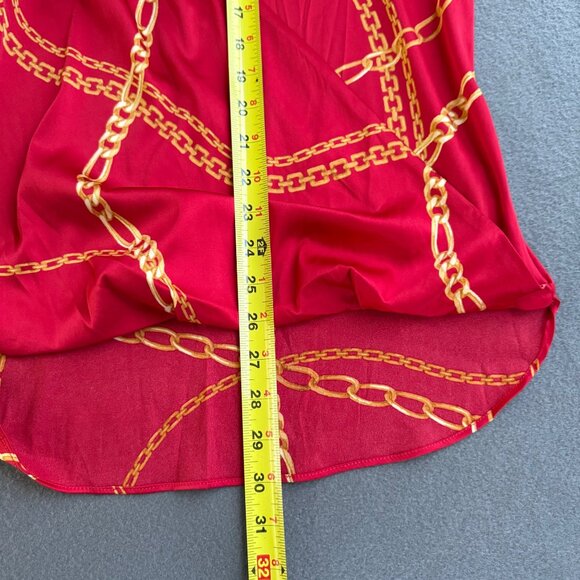 Bold Elements Women's Pullover Wrap Long Sleeve Red Chain Blouse Size XL NWT - Picture 11 of 11